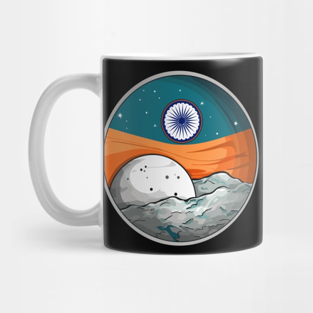 India moon rocket space craft lunar south pole landing flag by albaley